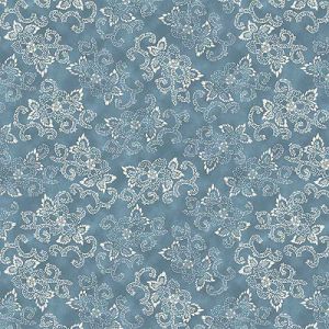 Willow Fabric: Flowers & Curves Denim (per 1/4 metre) | 