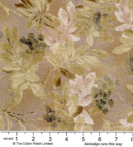 Classic Florals Fabric: Floral Tonal on Brown (per 1/4 metre) | 