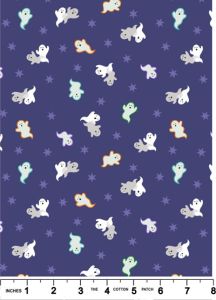 Castle Spooky Fabric: Ghosts on Blue Lewis and Irene | 