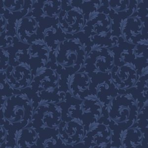 Midnight Meadow fabric: Scroll, Navy | 