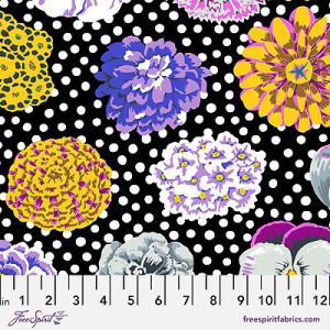 Kaffe Fassett Collective: Big Blooms Black (per 1/4 metre) | 