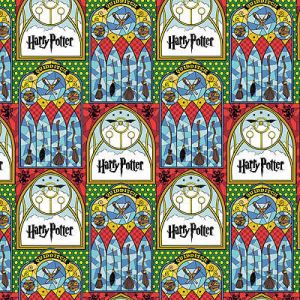 Harry Potter Fabric: Stained Glass Broomsticks Multi (per 1/4 metre) | 