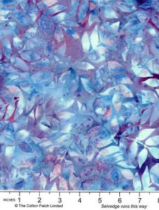 Bali Batik Handpaints Fabric: Tossed Sprigs Sea Urchin (per 1/4 metre) | 