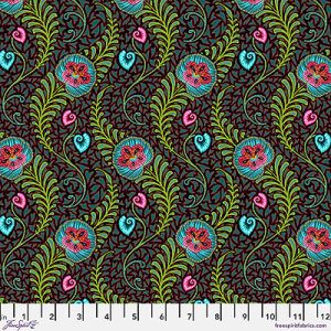 Tropicalism Fabric: Small Orchidees Dark (per 1/4 metre) | 