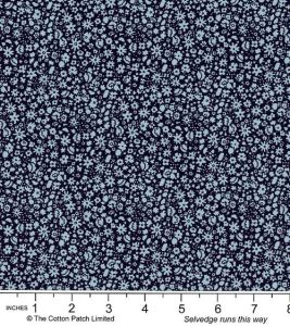 Liberty Carnaby Collection Fabric: Bloomsbury Silhouette, Navy | 