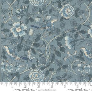 Sacre Bleu fabric: Oiseaux, French Blue | 