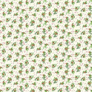 Classic Foliage fabric: Holly Spray Ivory (per 1/4 fabric) | 