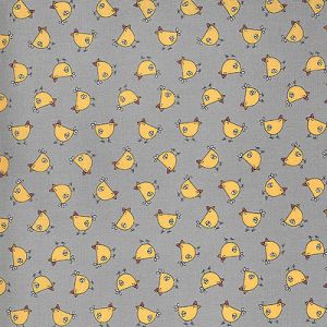 Spring Chicken fabric: Cluck Grey (per 1/4 metre) | 