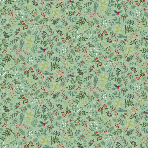 Enchanted Christmas fabric: Yuletide Foliage Green | 