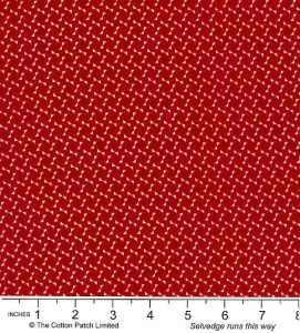 Nellie's Shirtings Fabric: Bows Red (per 1/4 metre) | 