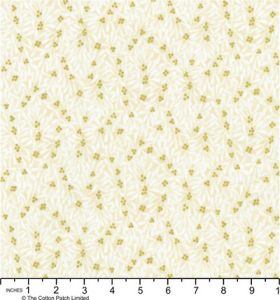 Holiday Flourish, Festive Finery fabric: Gold Berries on Vanilla | 