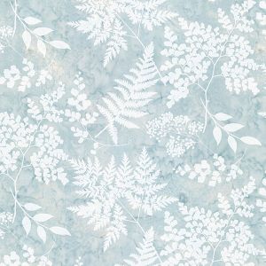 Bali Handpaints fabric: Mixed Fern, Frost | 