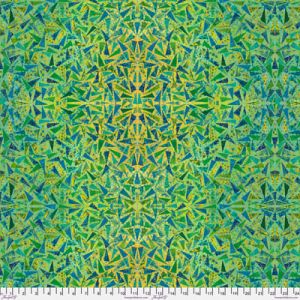 Sue Penn Paper Trees fabric: Spring Leaves, Cool | 