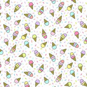 Believe fabric: Ice Cream Shop White (per 1/4 metre) | 