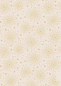 Gingerbread Christmas Gold Metallic Starburst Dark Cream | 