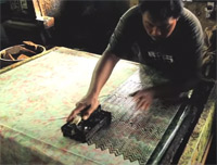 What is a batik fabric? Image shows part of the batik process, courtesy of Hoffman California Fabrics